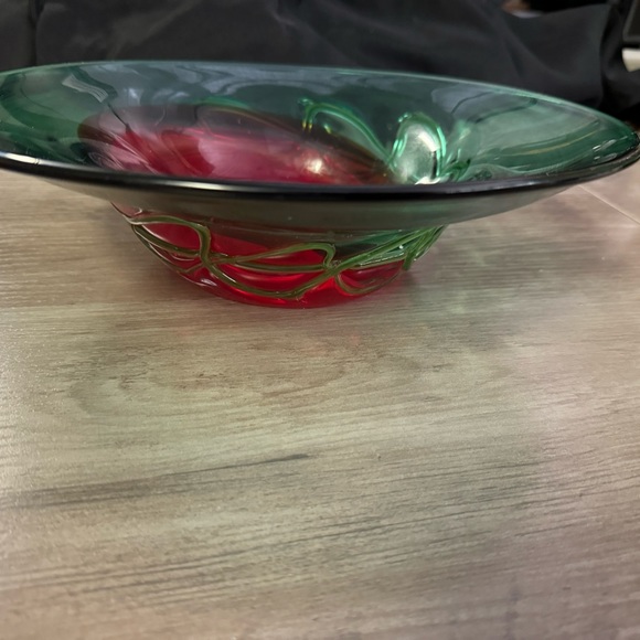 MAKORA KROSNO J. POPIELUSZKI POLAND Hand Made Art Glass Vase Bowl - Picture 2 of 6